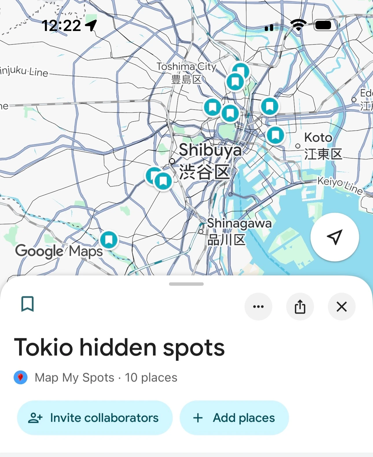 Tokyo hidden spots — Google Maps collection created by MapMySpots