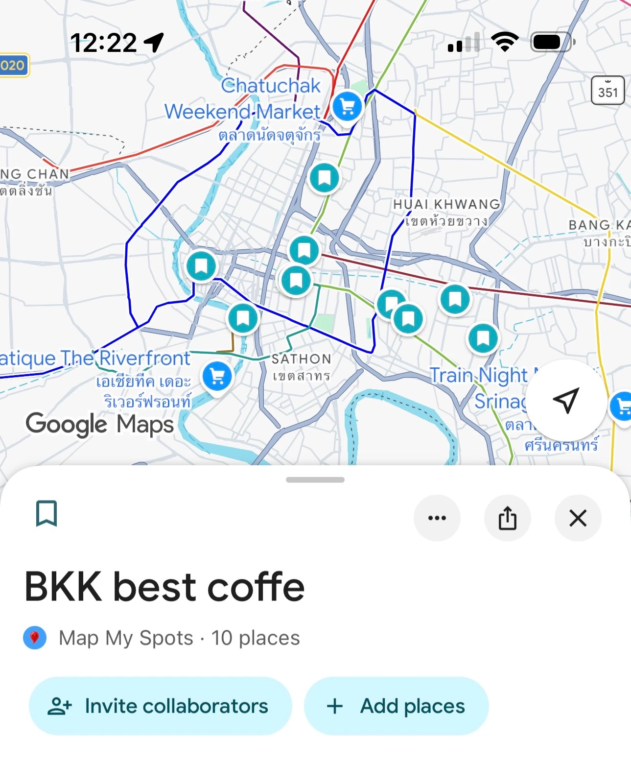 Bangkok coffee guide — Google Maps collection created by MapMySpots