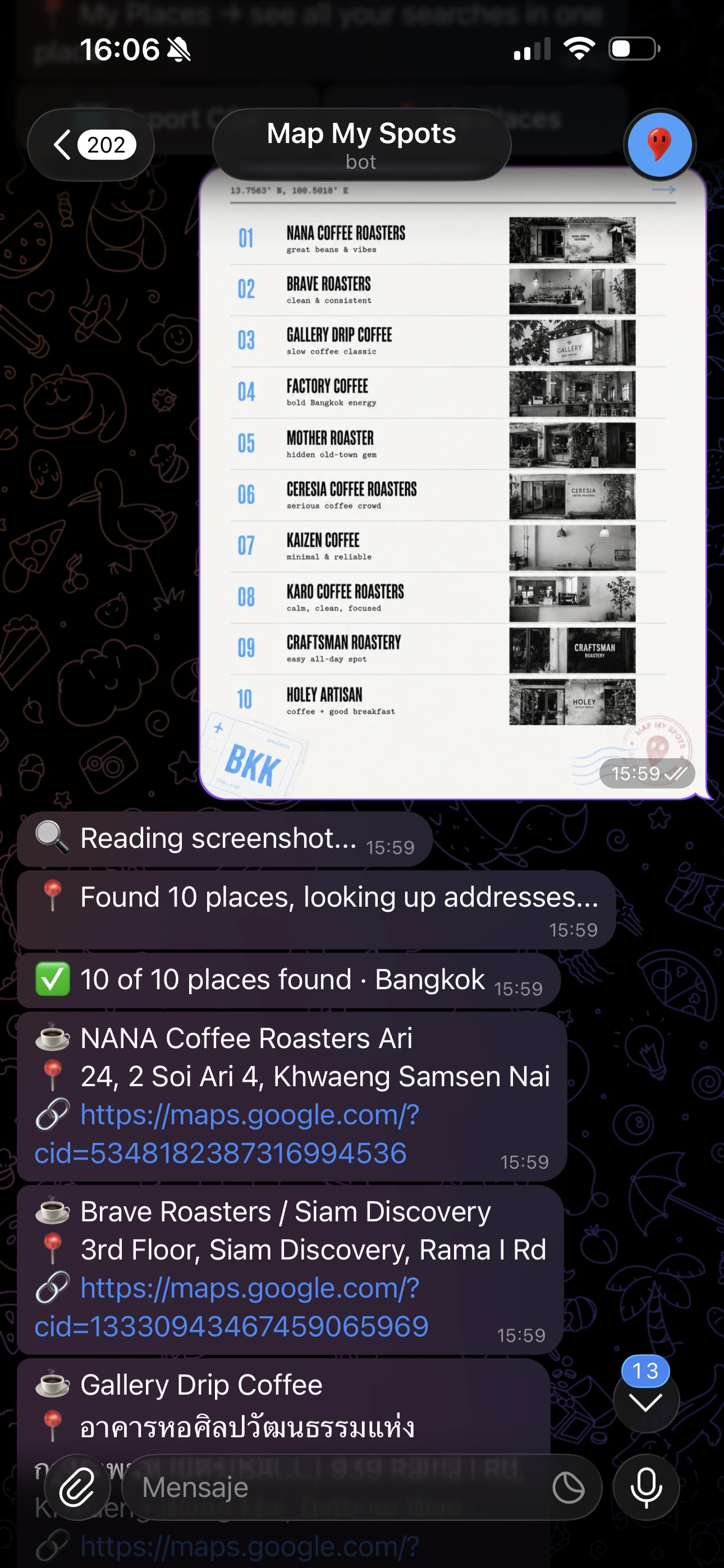Bangkok coffee guide — 10 places found by MapMySpots