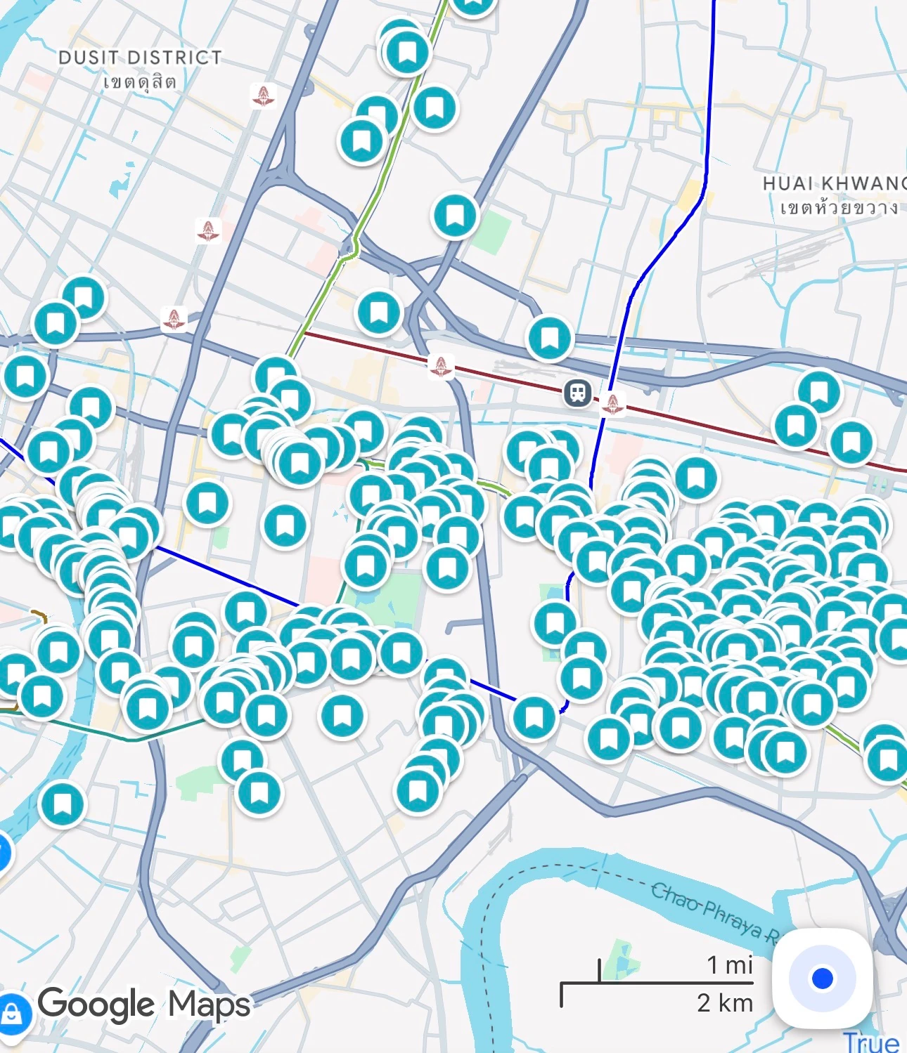 Bangkok full map — all places pinned by MapMySpots